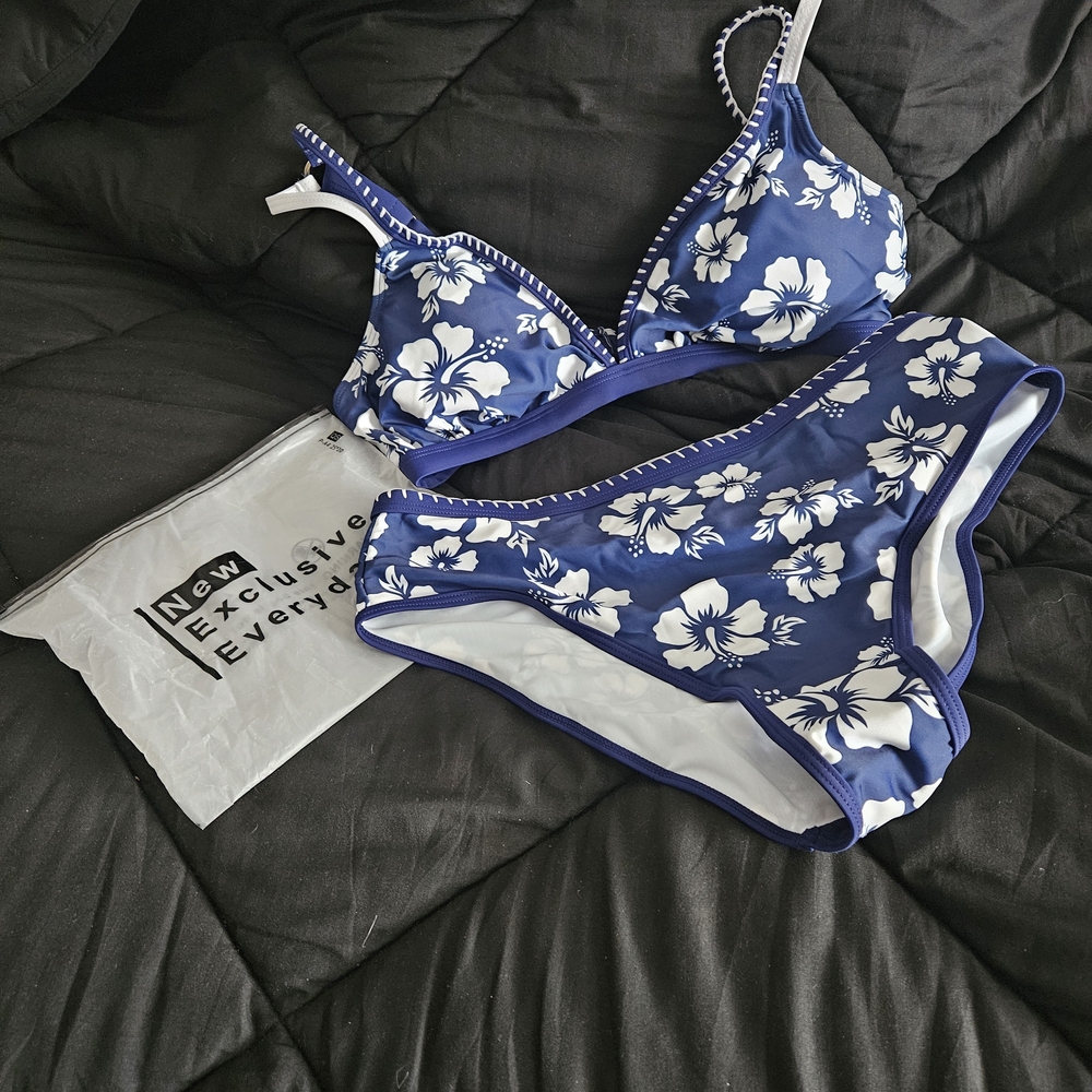 Floral Blue Bikini Set